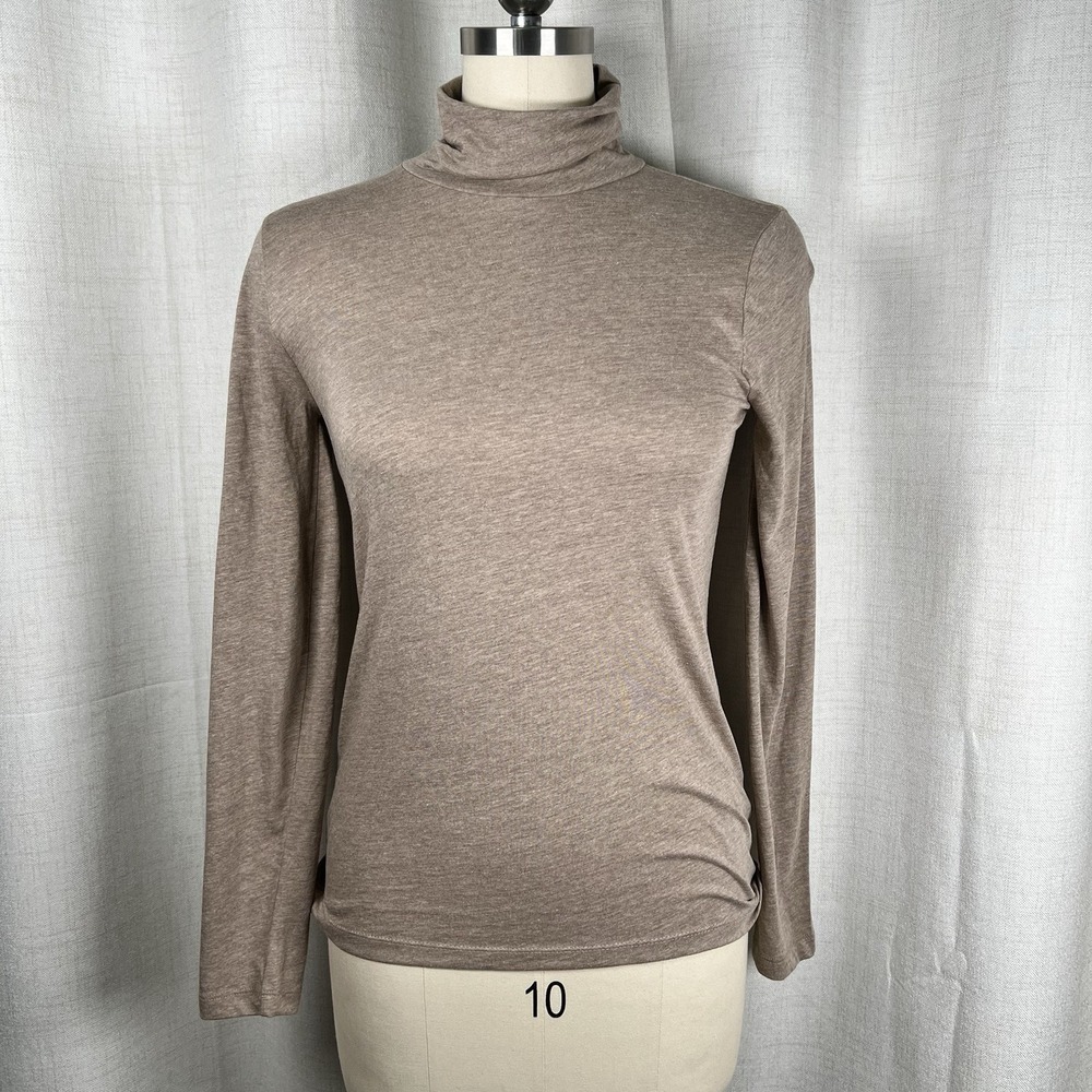 NEW! J Crew Classic Tissue Turtleneck Top Taupe‎ Brown Women's XS Layering Basic